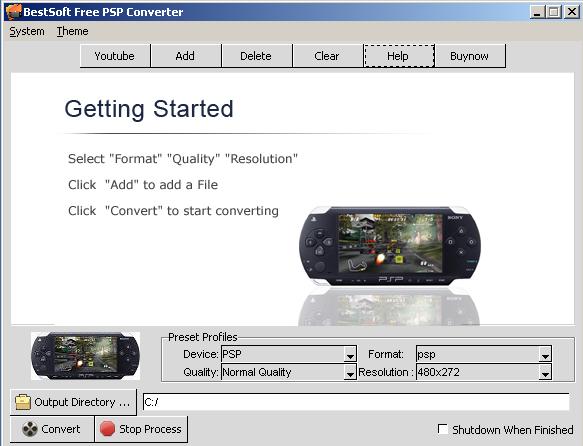 BestSoft Free PSP Converter screenshot BestSoft Free PSP Converter screenshot