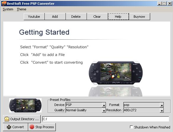 Windows 7 BestSoft Free PSP Converter 3.0.1 full