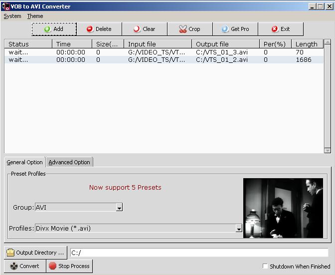 BestSoft VOB to AVI Converter screenshot BestSoft VOB to AVI Converter screenshot